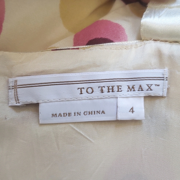 VINTAGE 100% Silk Polkadot Slip Dress Pink Yellow SIZE 4 - Picture 12 of 12